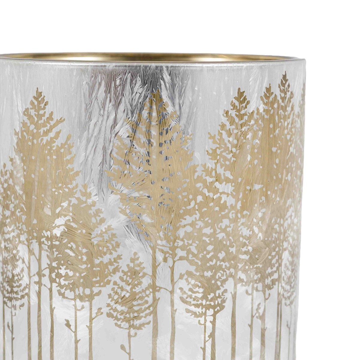 Set of 3 Deco Luxe Etched Tree Candle Holders in Silver silver-coloured, ÉDITÉ