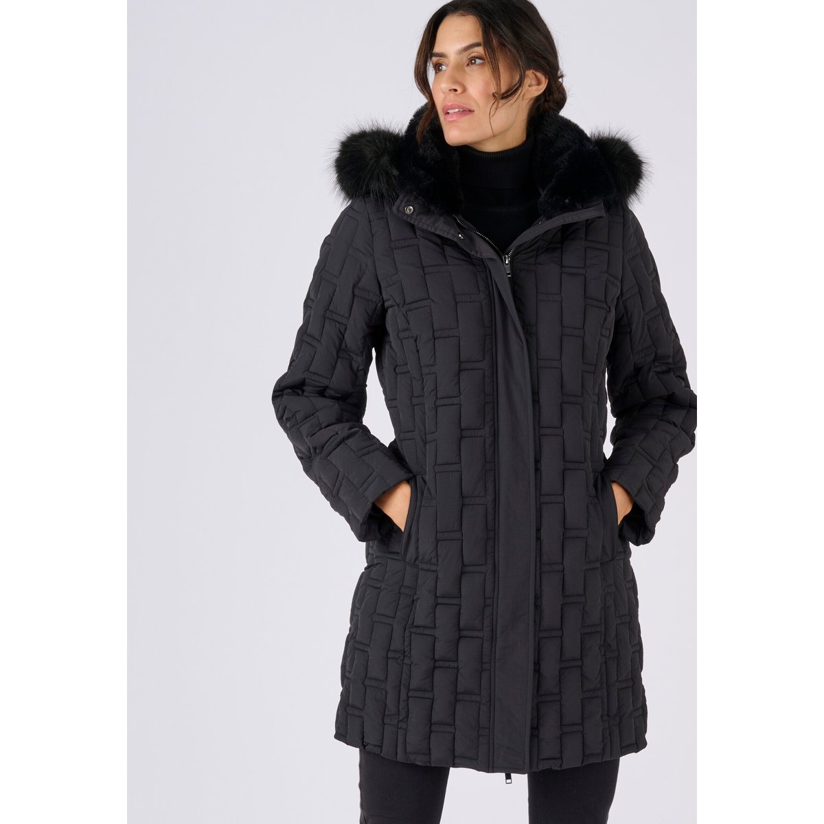 Parka matelassée fantaisie noir, DAMART
