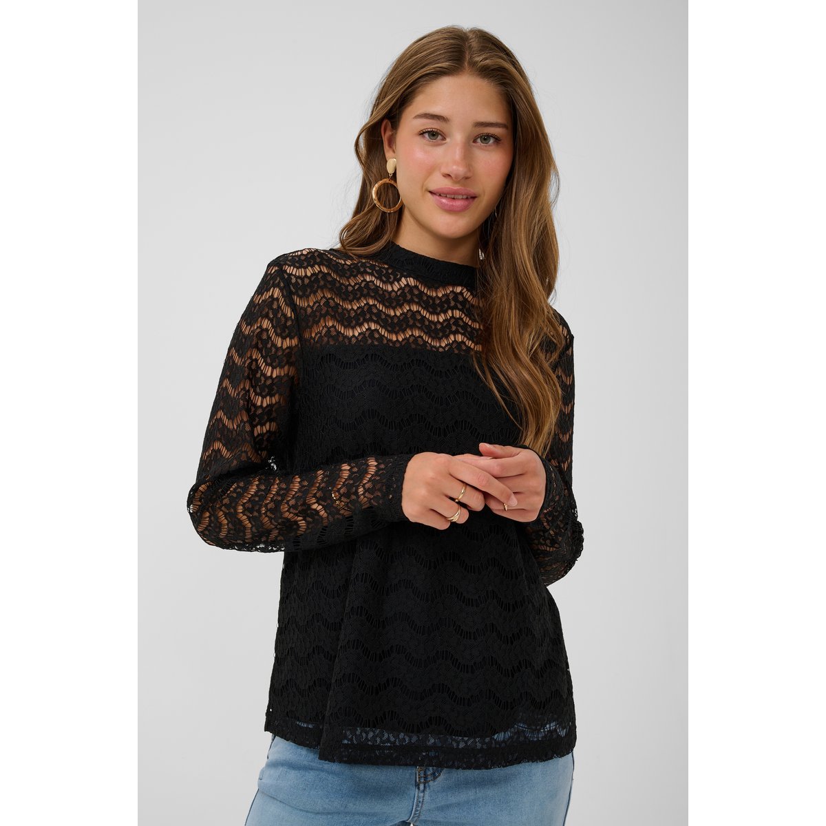 Blouse à manches longues noir pitch black, CREAM