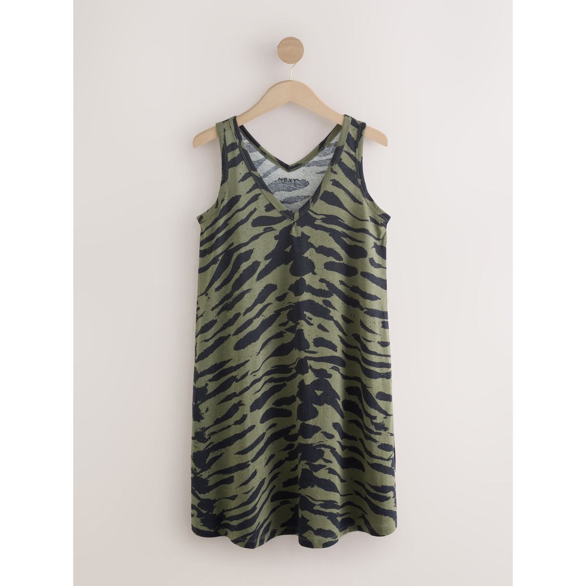 Robe souple sans manches à col en v vert, NEXT