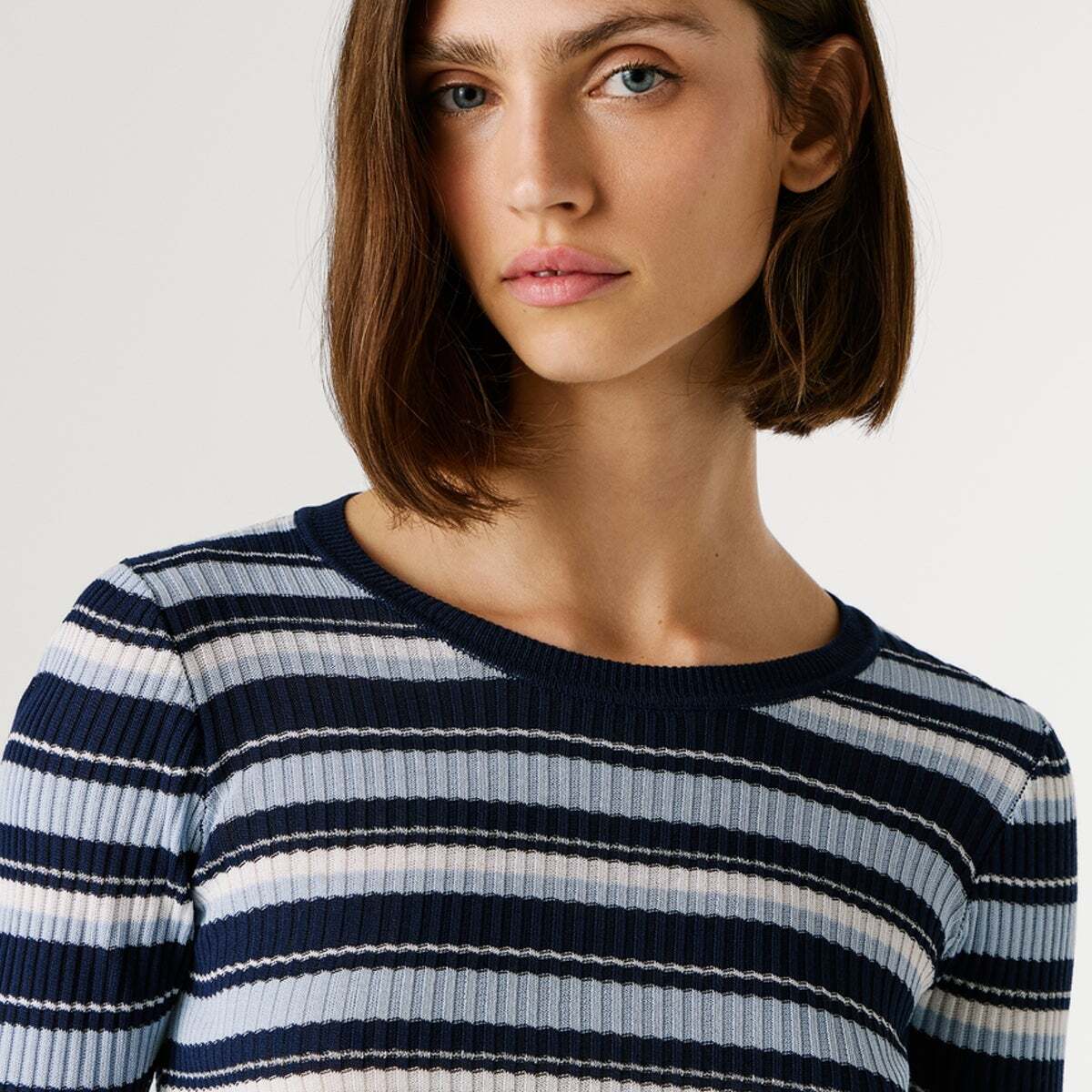 Pull Côtelé À Rayures bleus de l'union, PEPE JEANS
