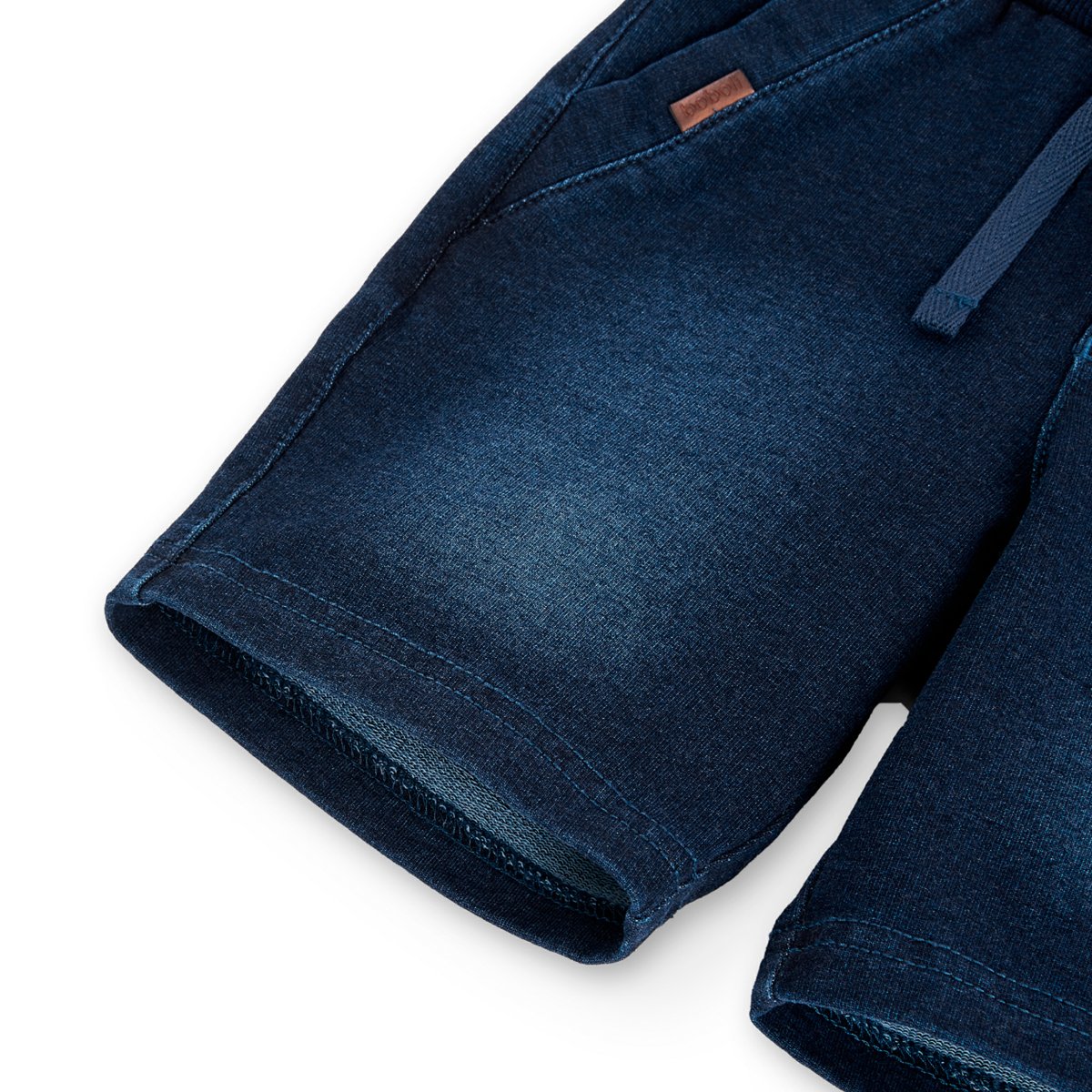 Short garçon tricot avec cordon de serrage bleu, BOBOLI