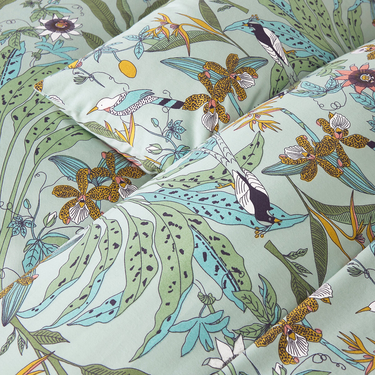 Eden Flower Cotton Percale Duvet Cover printed, LA REDOUTE INTERIEURS
