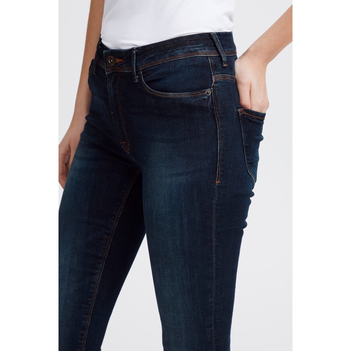 Jean skinny à taille mi-haute bleu medium blue, ICHI
