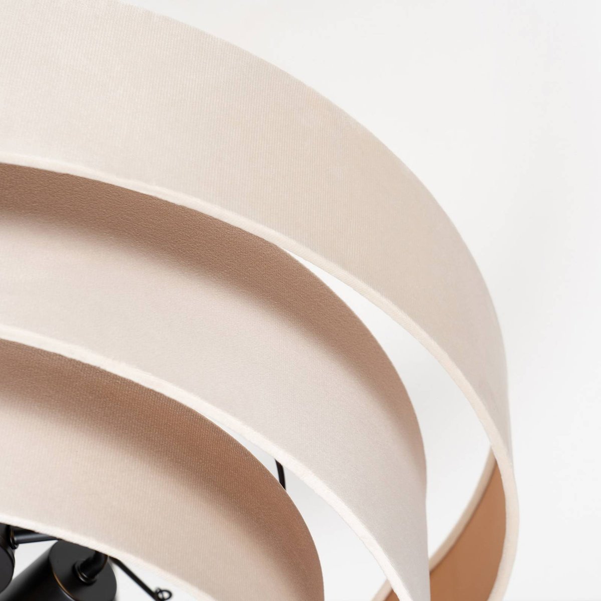 Plafonnier en textile moderne, Jusari crème, doré, LINDBY
