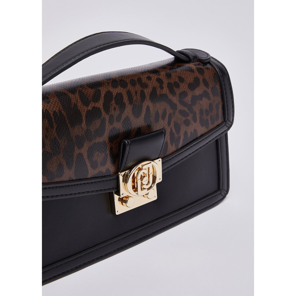 Sac bandoulière format petit animalier noir animalier, LIU JO