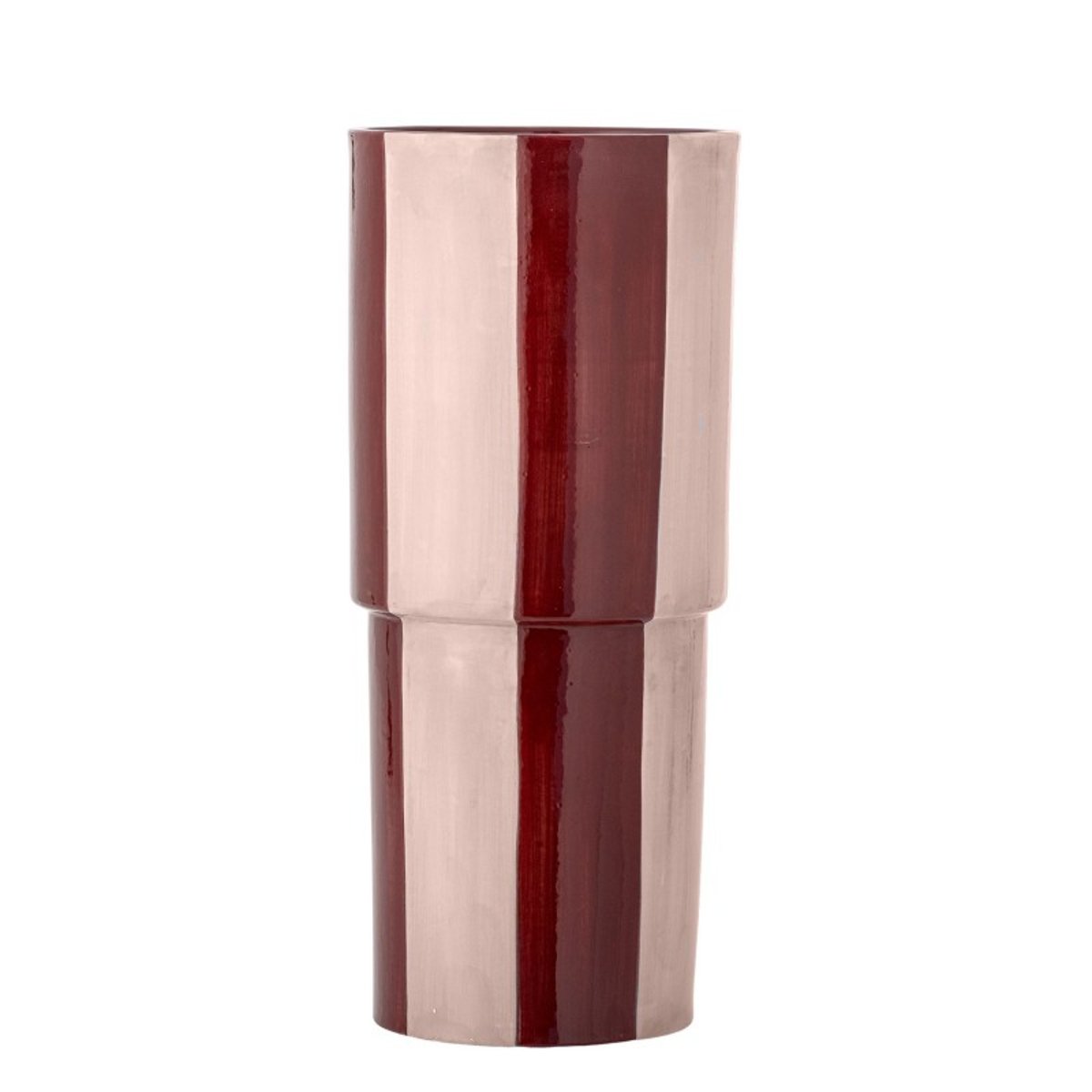 Vase droit grès rayures Floki rouge, BLOOMINGVILLE
