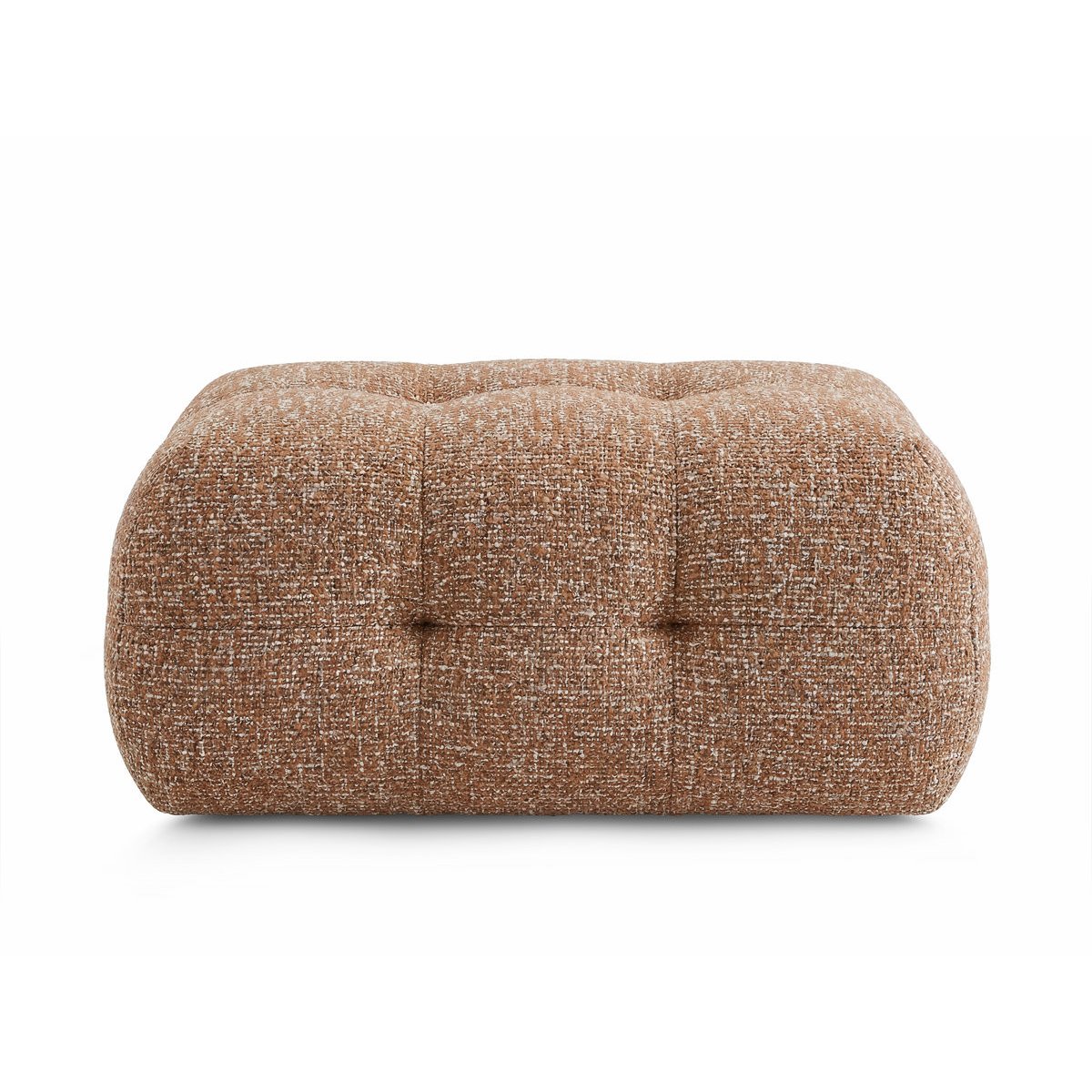 Pouf tissu chiné, LAURA orange, BOBOCHIC