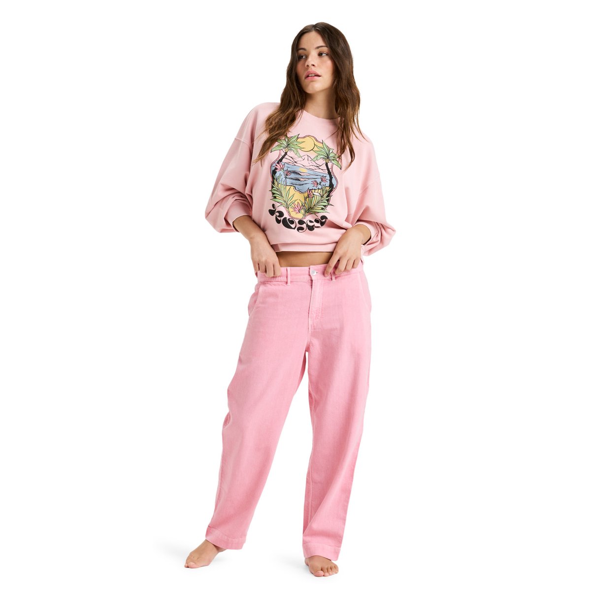 Sweat à col rond LINEUP. rose bleached mauve, ROXY