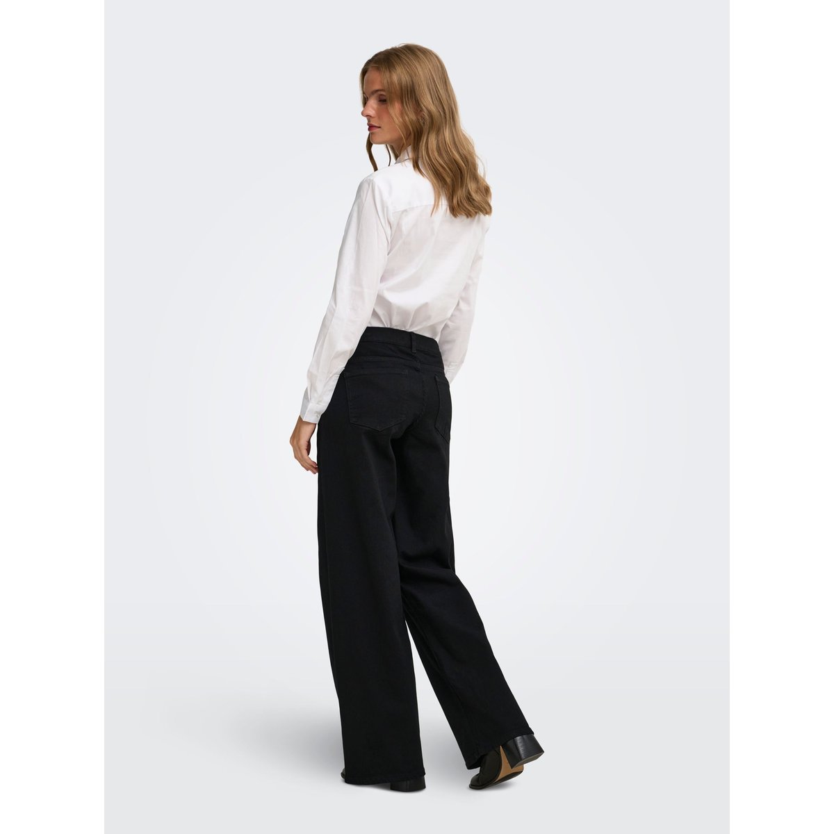 Jean À Jambe Large black denim, ONLY