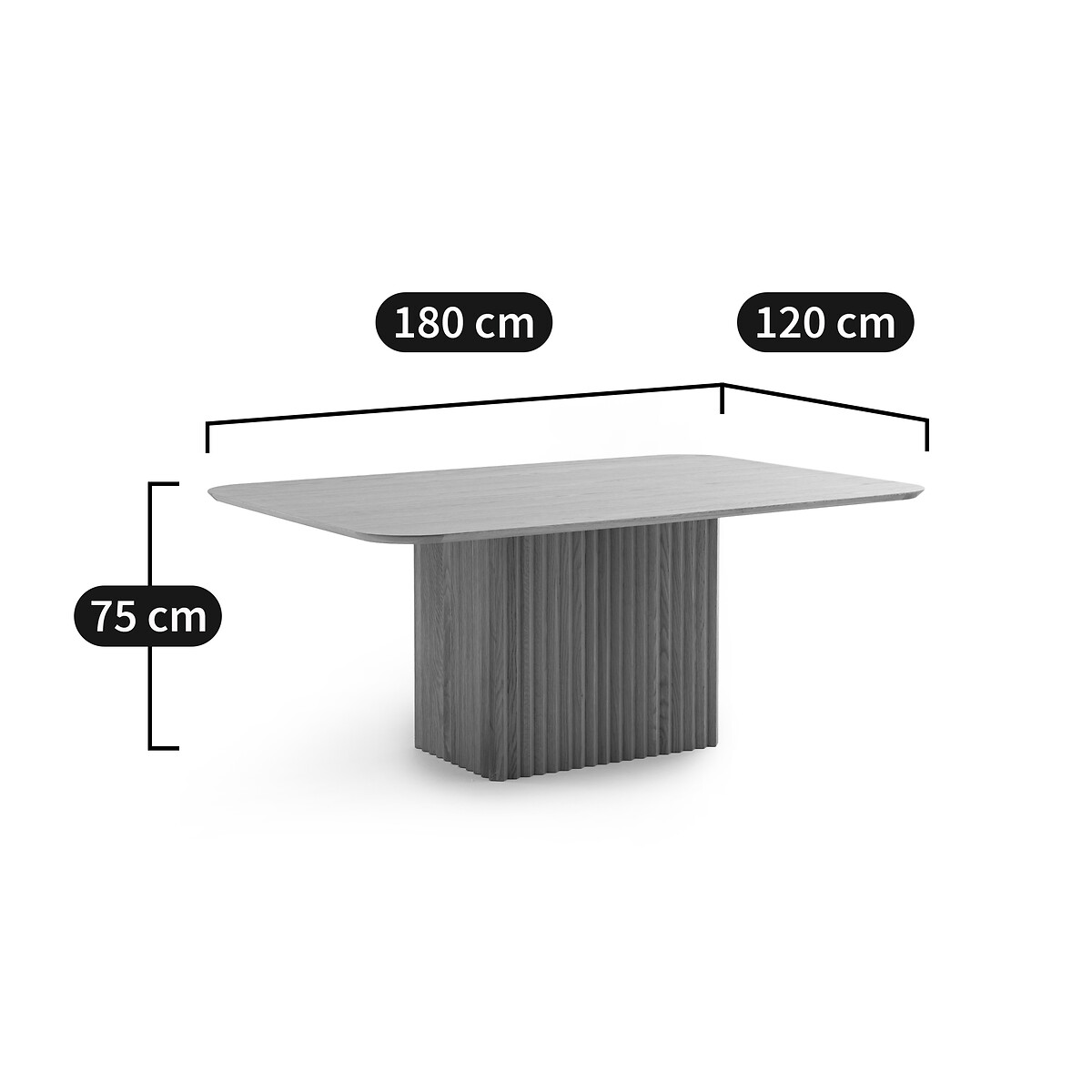 Table à manger pied central 6/8 couverts Onate chêne, LA REDOUTE INTERIEURS