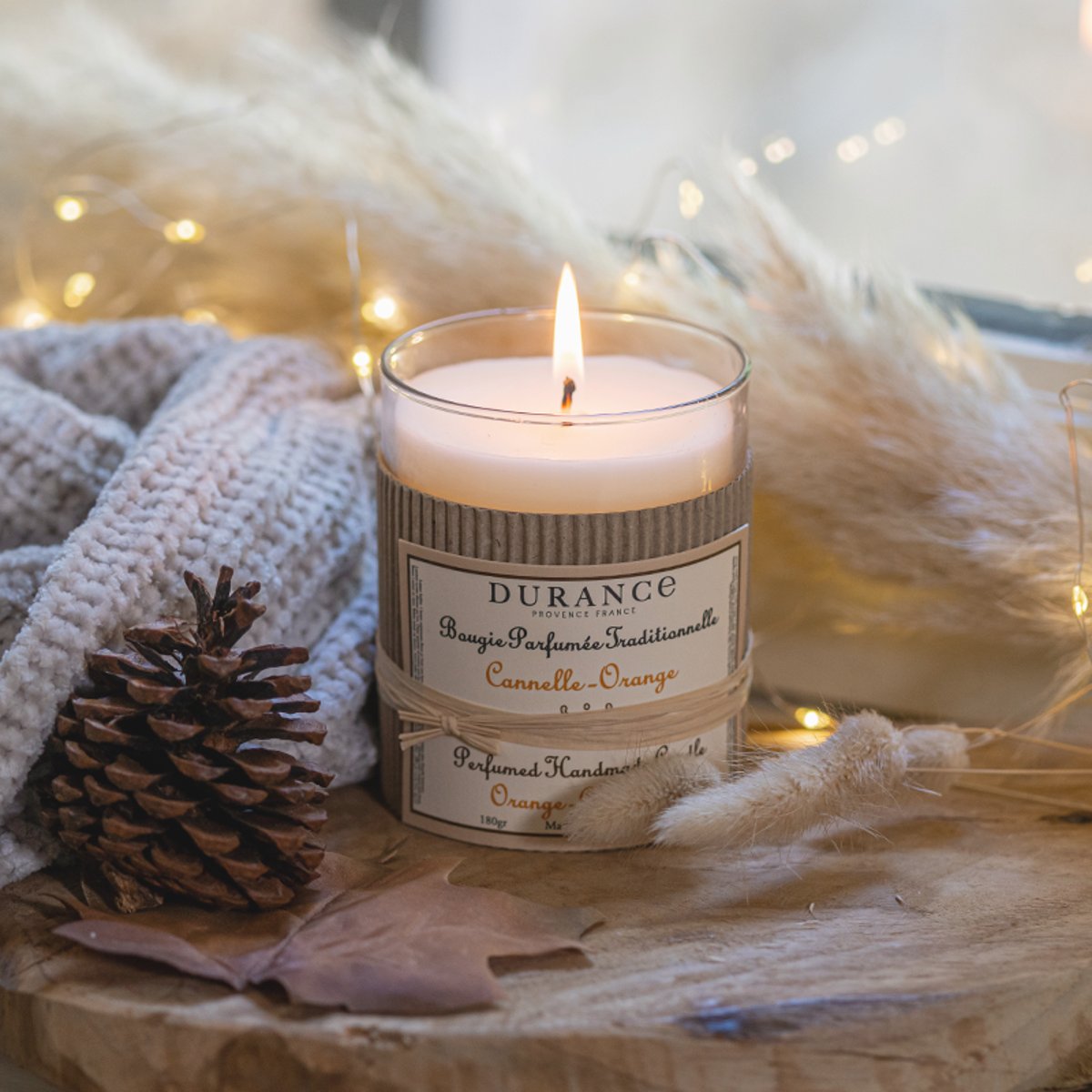 Bougie parfumée CANNELLE ORANGE couleur unique, DURANCE