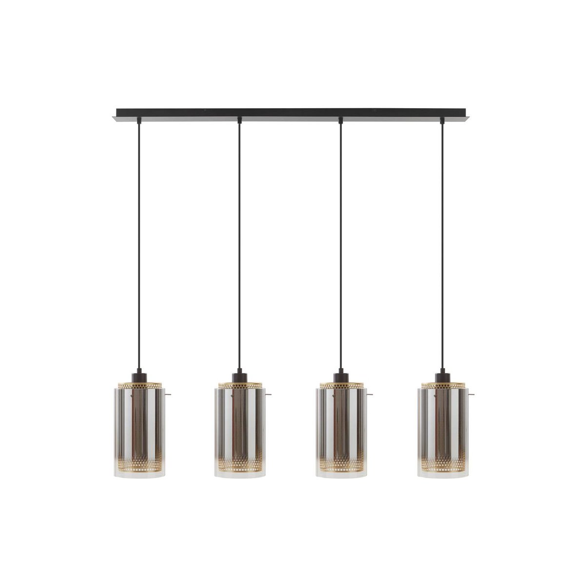 Suspension en verre moderne, Sterzy anthracite, or, LUCANDE