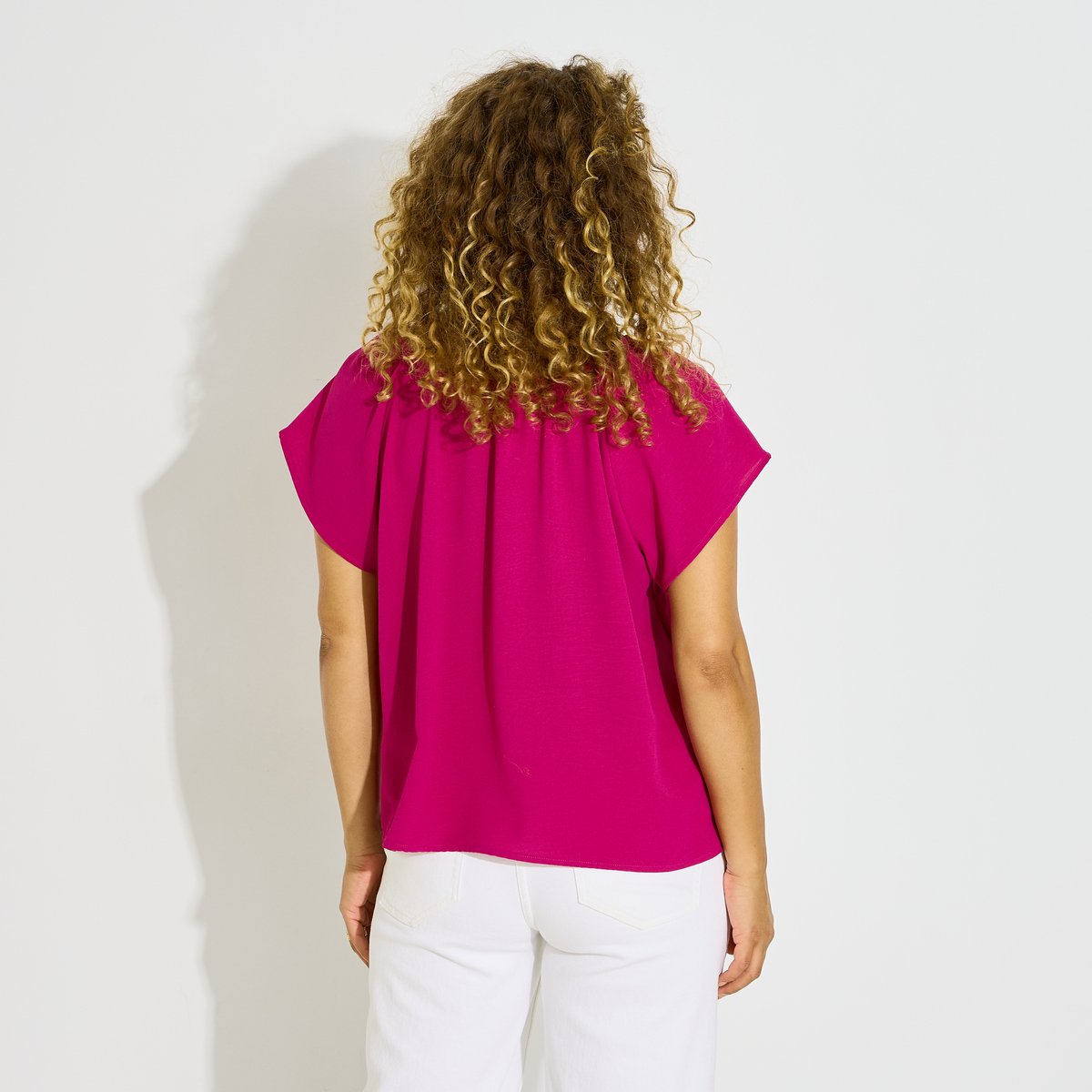 Blouse fluide manches courtes rose, GRAIN DE MALICE