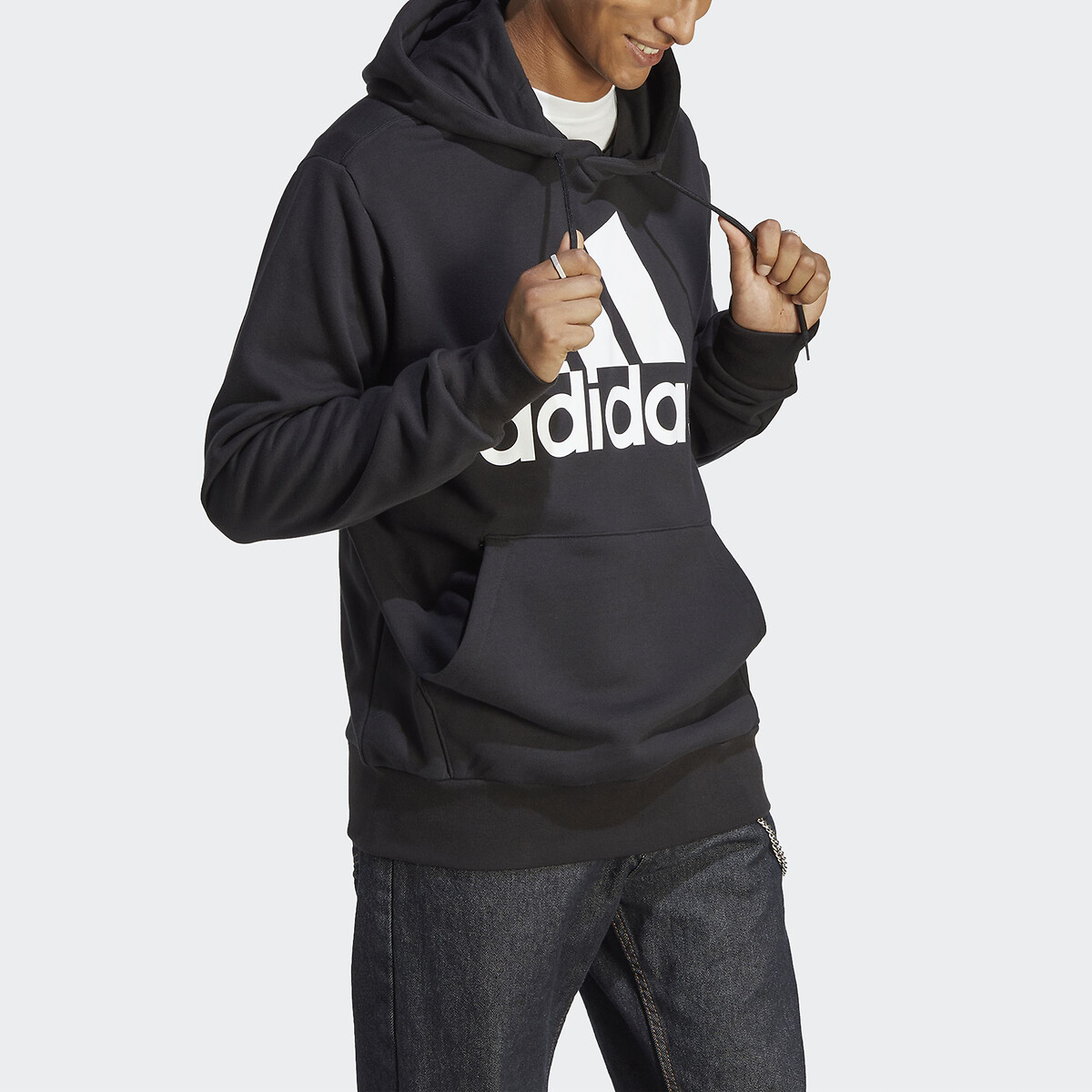 Sweatshirt à capuche en molleton Essentials noir, ADIDAS SPORTSWEAR