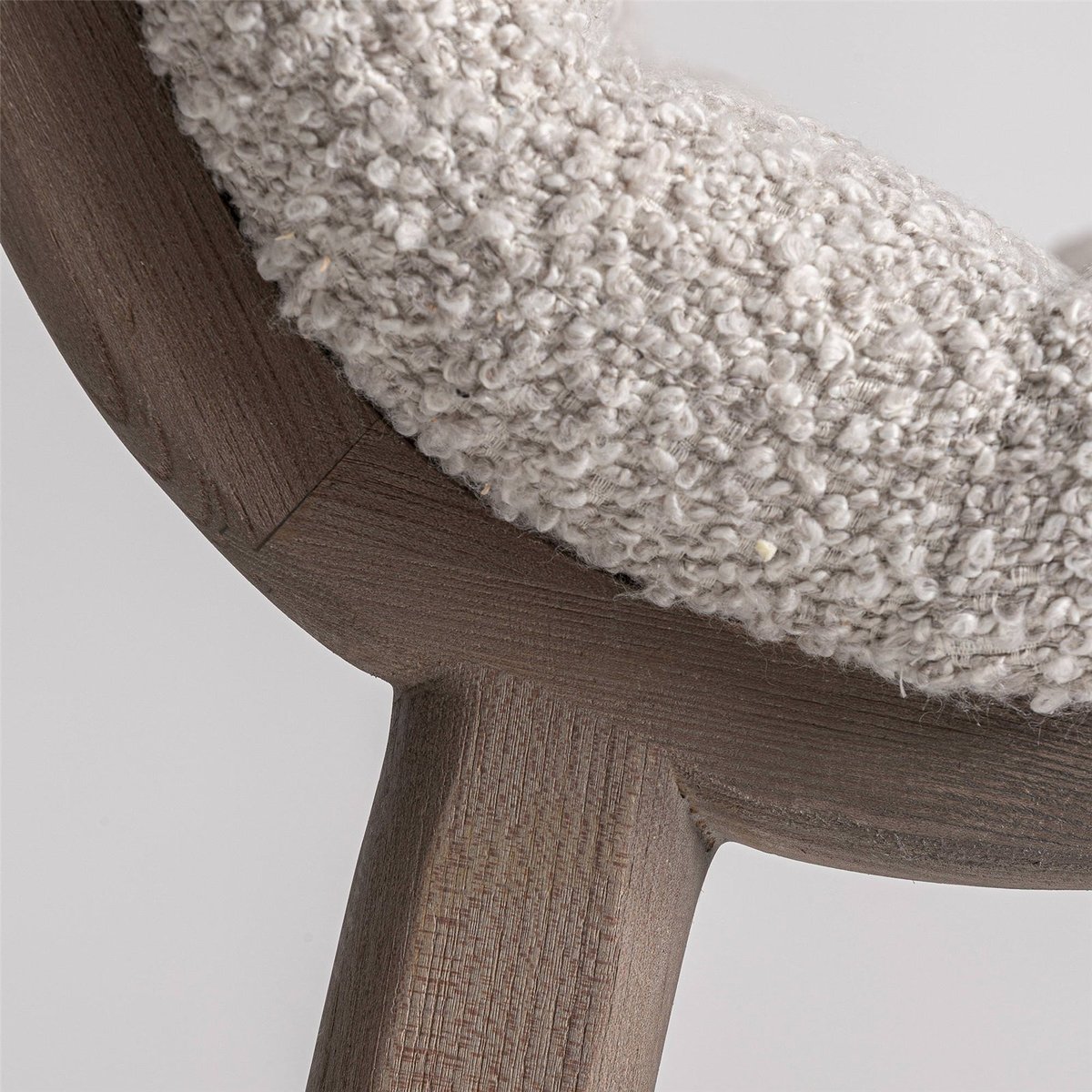 Chaise S.JACQUARD tissu bouclé lot de 2 beige et brun clair, RECOLLECTION