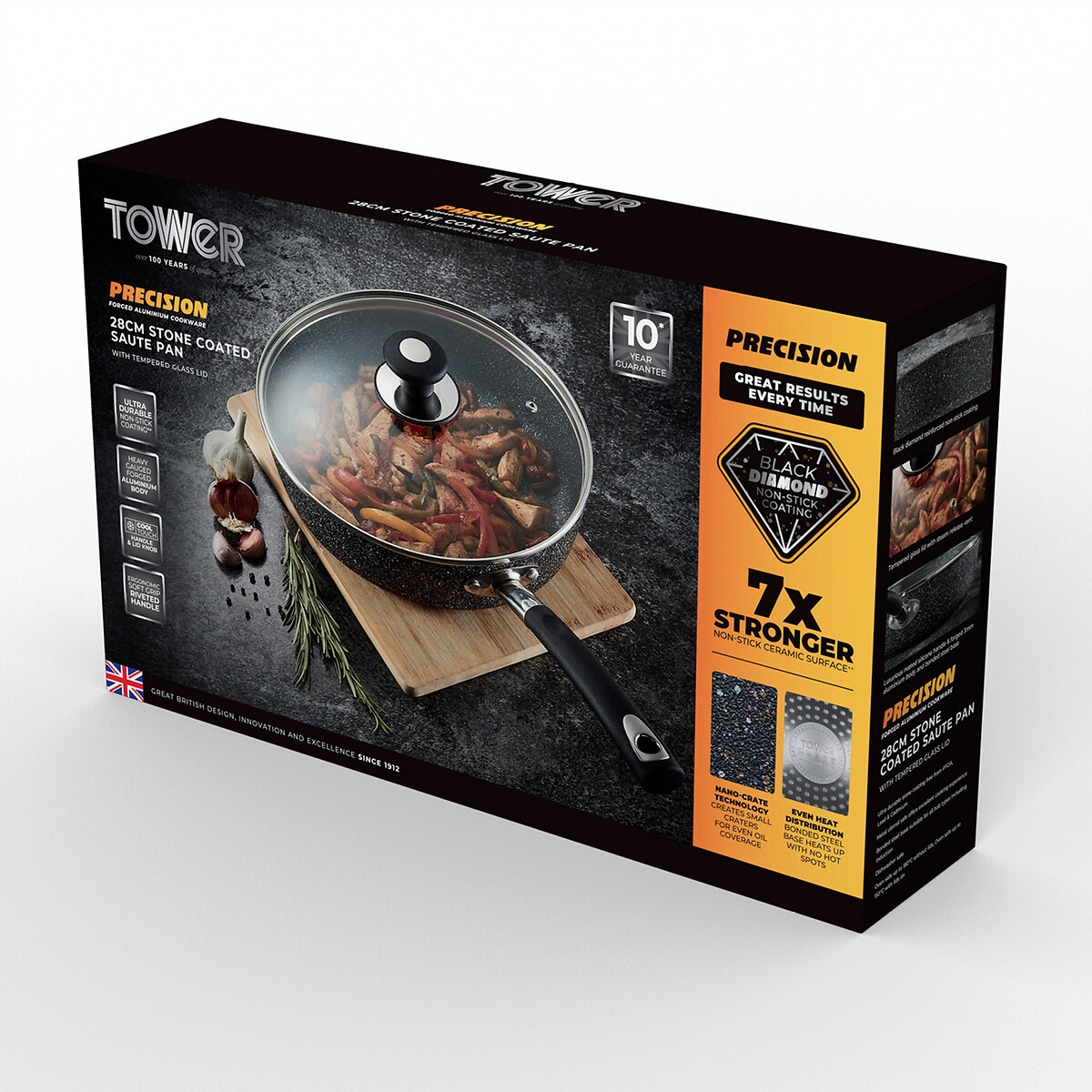 28cm Precision Non-Stick Multi Pan black, TOWER