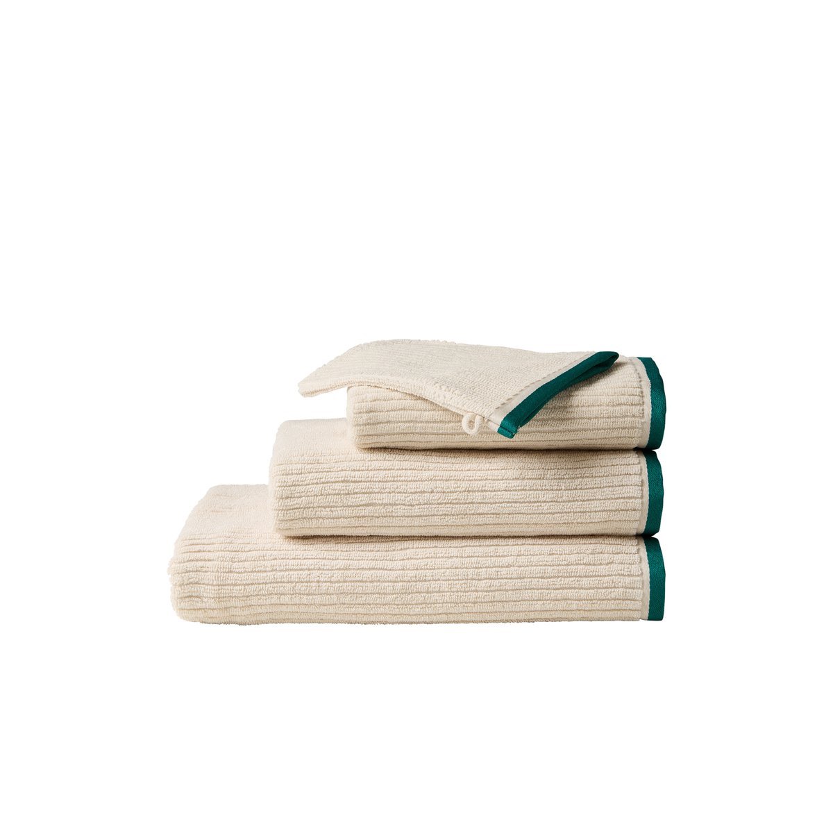 Serviette de toilette coton bio BUNDI creme, CARRE BLANC