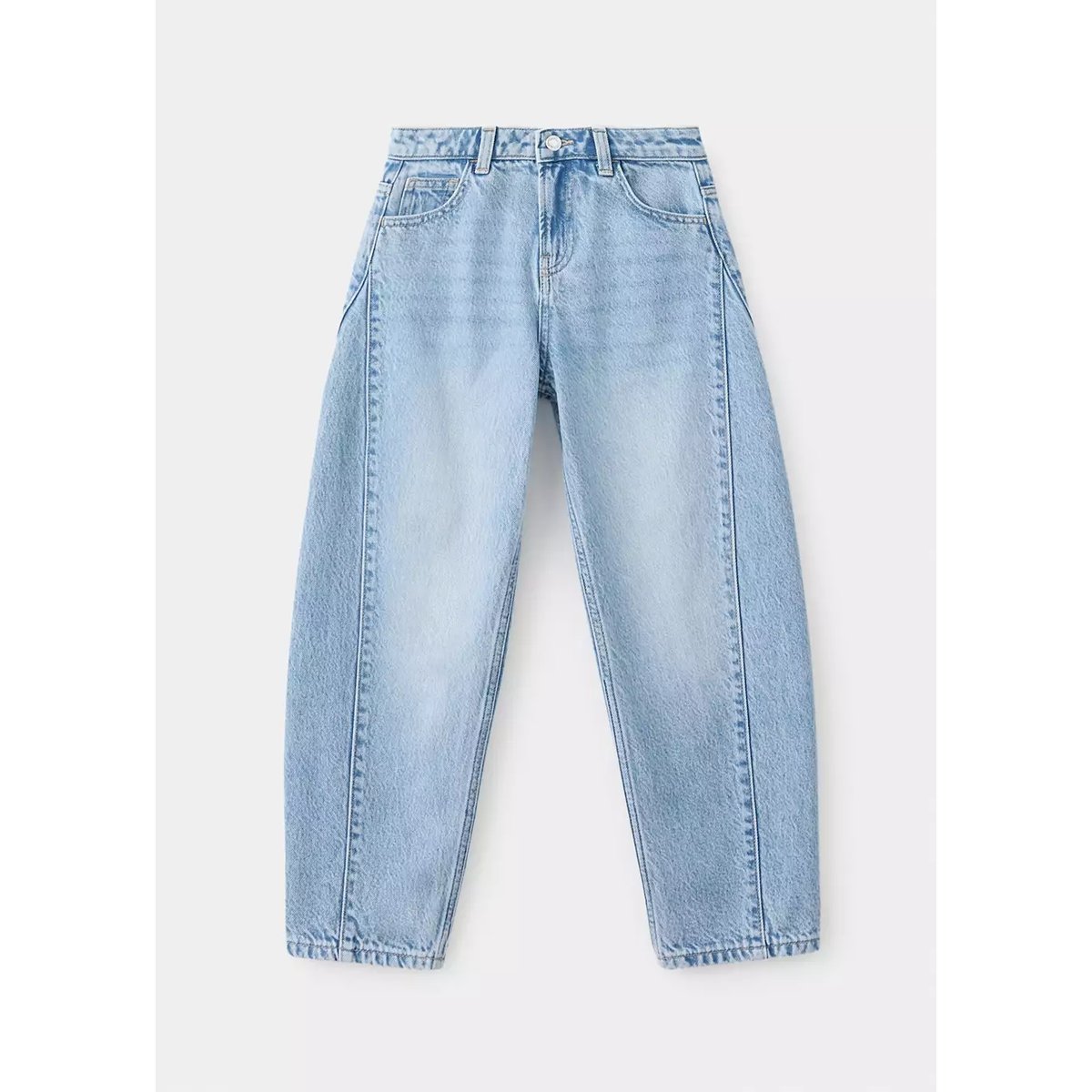 Jean balloon détail coutures bleu clair, MANGO KIDS