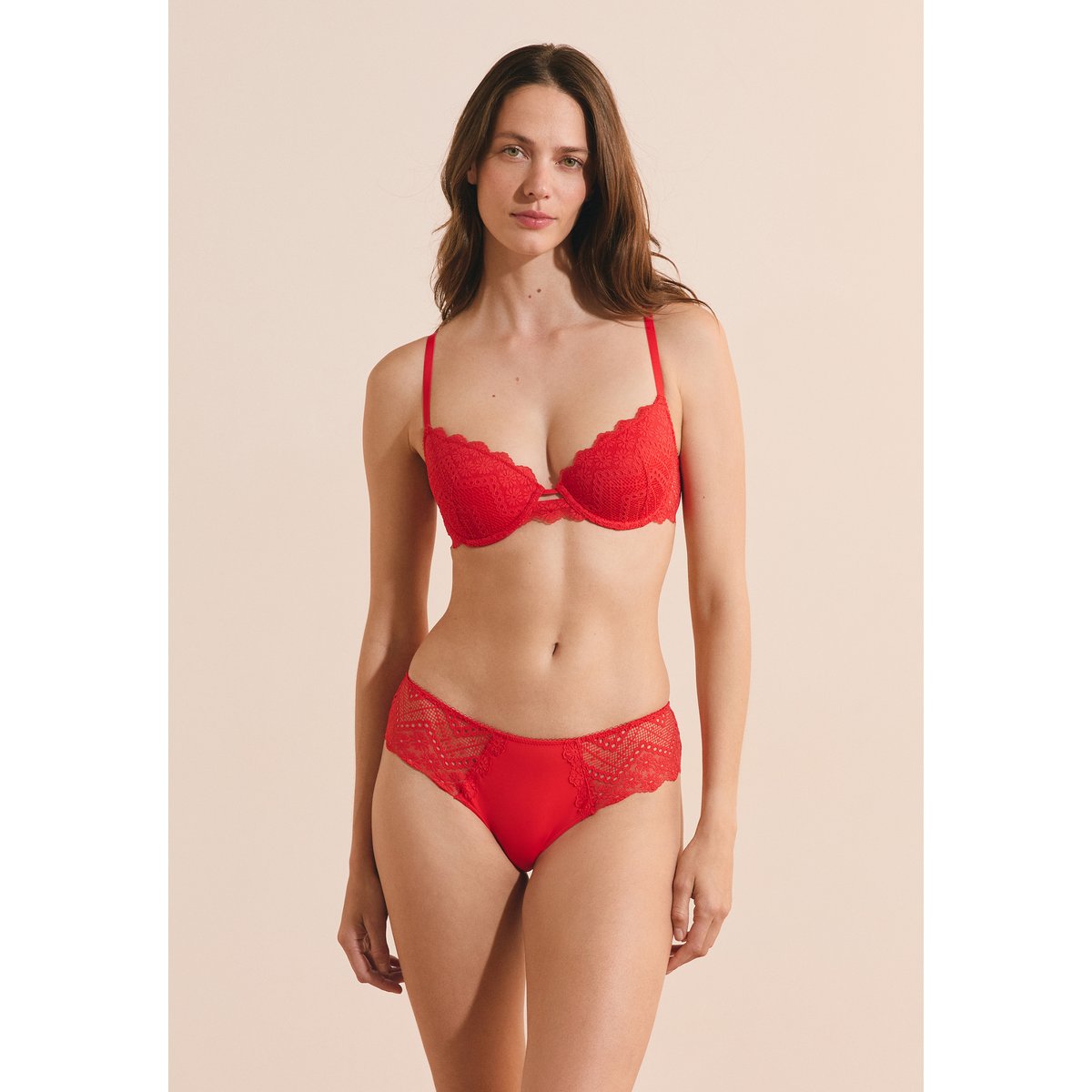 Shorty en dentelle ECLIPSE rouge, ETAM
