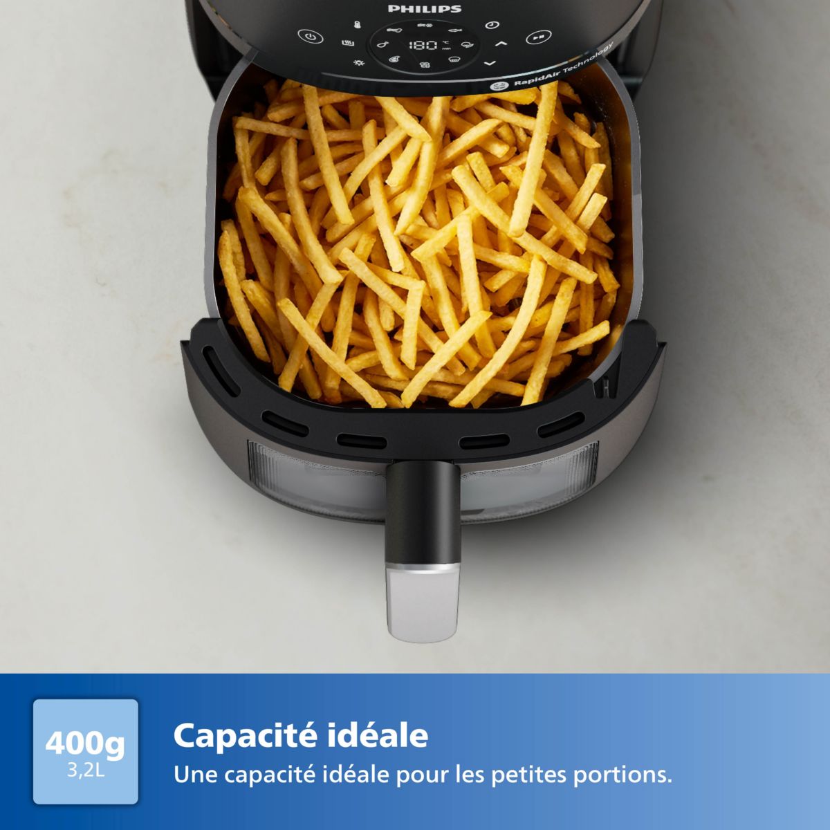 Airfryer NA211/00 friteuse sans huile avec fenêtre de cuisson Noir/Argent, Série 2000 3.2L couleur unique, PHILIPS