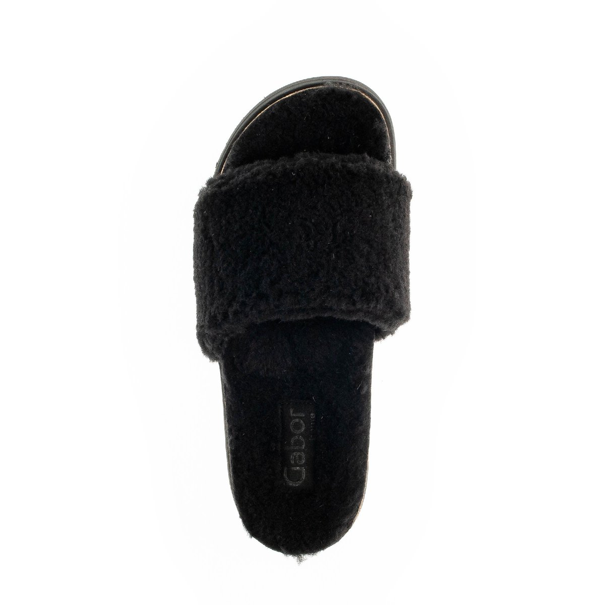 Pantoufles en textile noir, GABOR