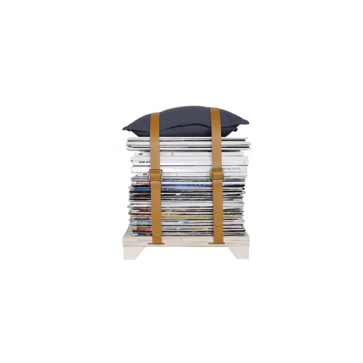 Coussin rectangulaire pour tabouret magazine SIMPLICITY bleu, TODAY