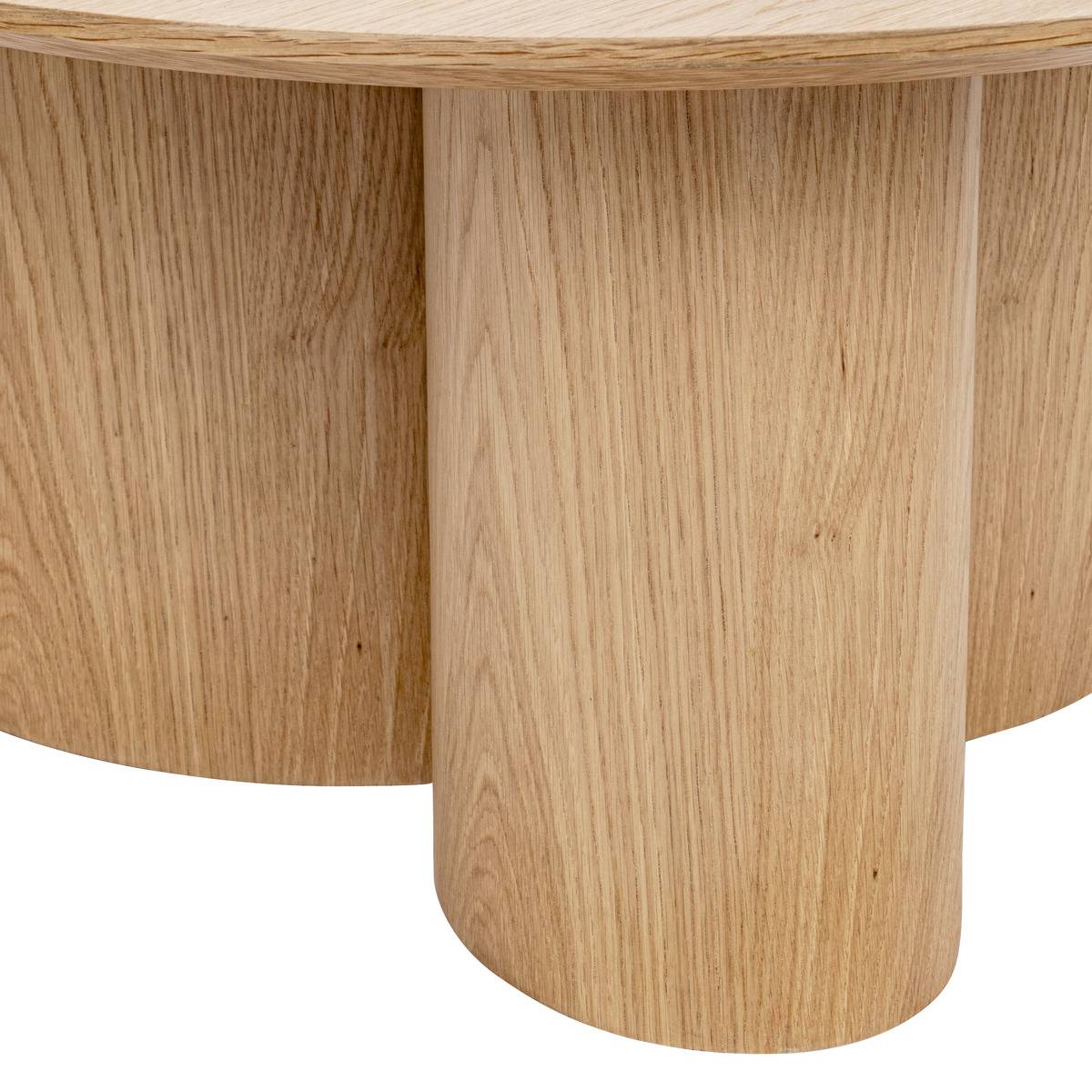 Table basse ronde placage chêne ALIONA bois clair, ATMOSPHERA