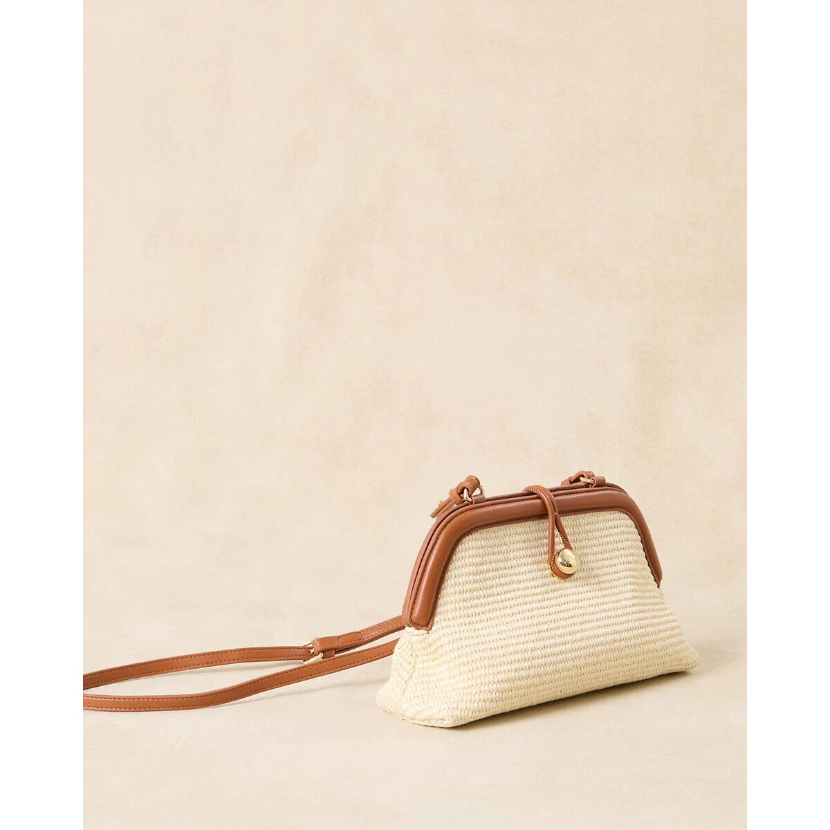 Sac pochette en raphia, SUMMER ecru, PETITE MENDIGOTE