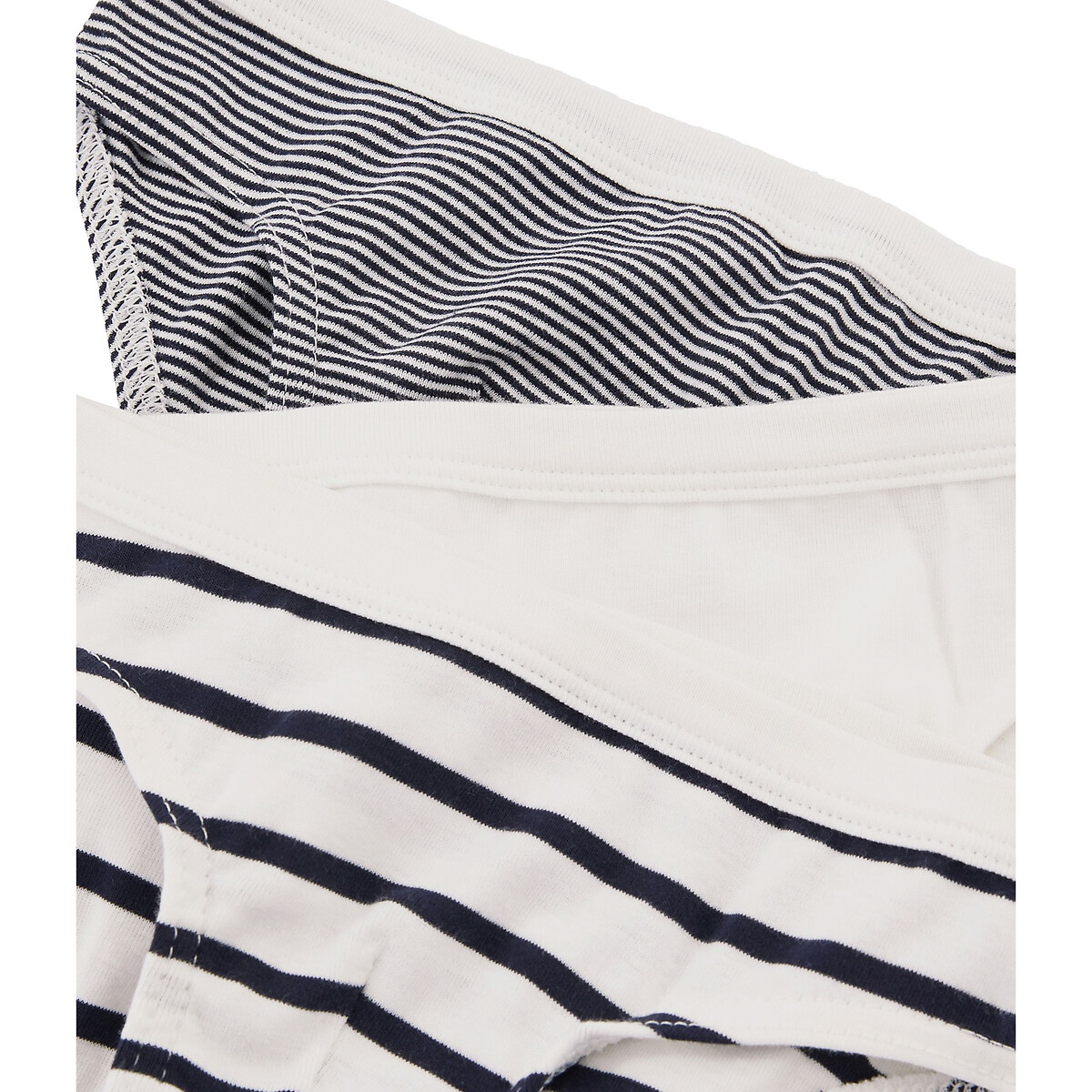 Lot de 3 slips blanc rayé bleu, PETIT BATEAU