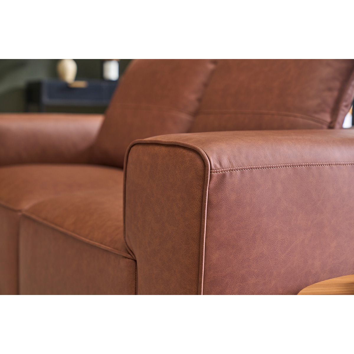 Module d'angle gauche pour canapé en cuir marron FERGUS marron, MILIBOO