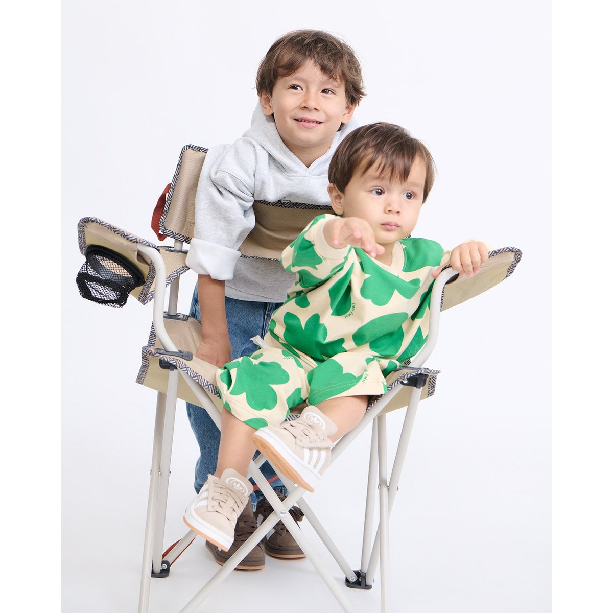 Sweat en coton bio maxi imprimé  - Lucky vert, EMOI EMOI