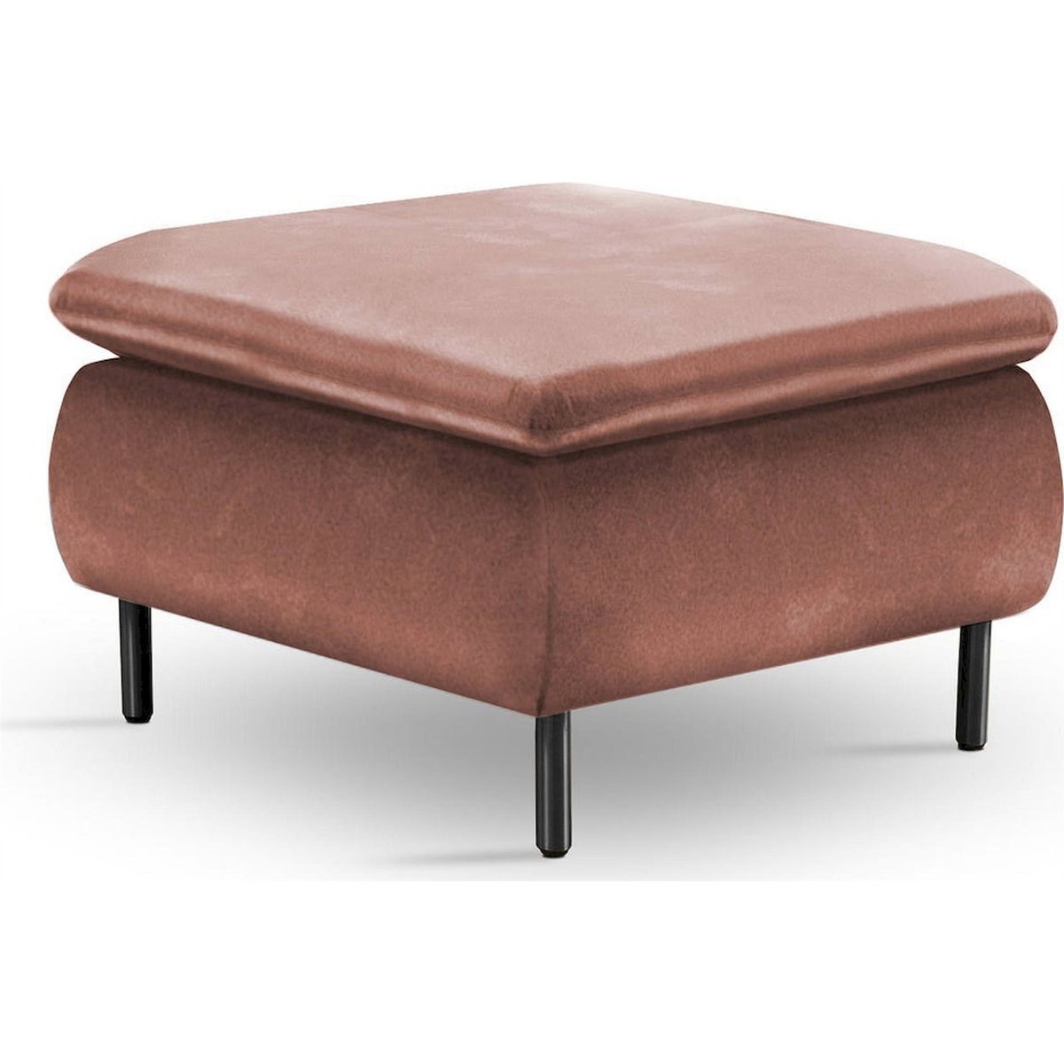 Pouf carré capitonné collection GENNARIO gris foncé et noir, RECOLLECTION