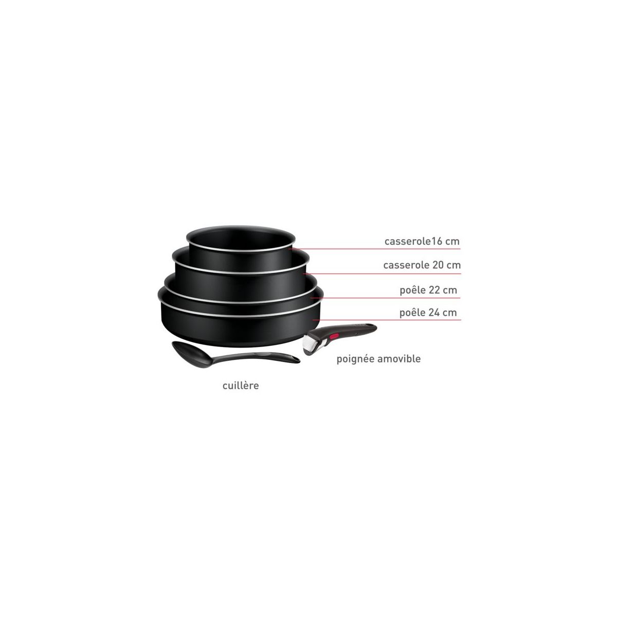 Batterie de cuisine Ingenio Generous Cook 6 pcs L3129102 couleur unique, TEFAL