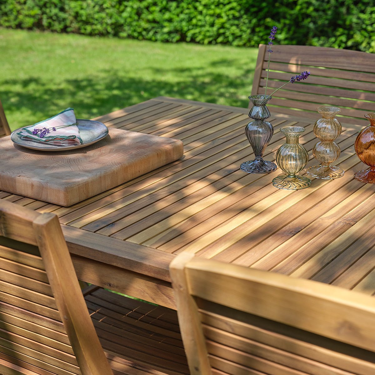 Table de jardin en acacia massif 150 cm MILOS naturel, BERAH GETAH