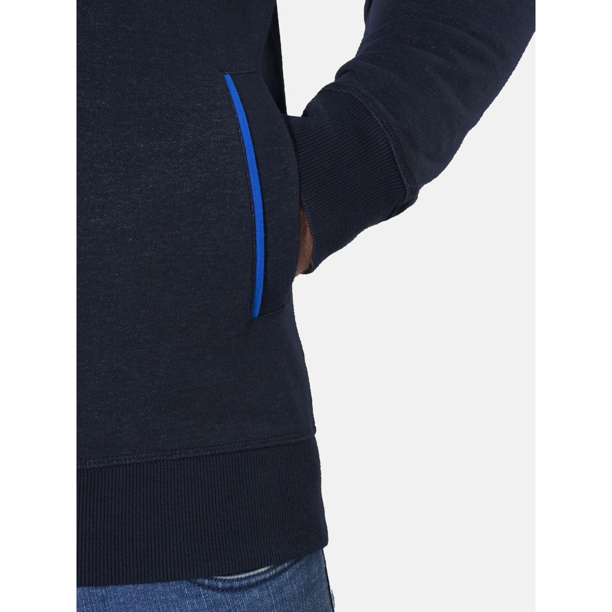 Veste en molleton YORIN bleu foncé mélange, JAN VANDERSTORM