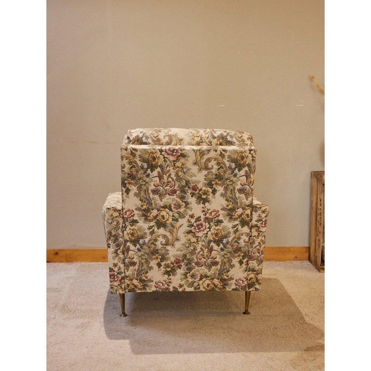 Fauteuil campagne en tissu Ernest N°1599 - Bon état blanc, DEBONGOUT