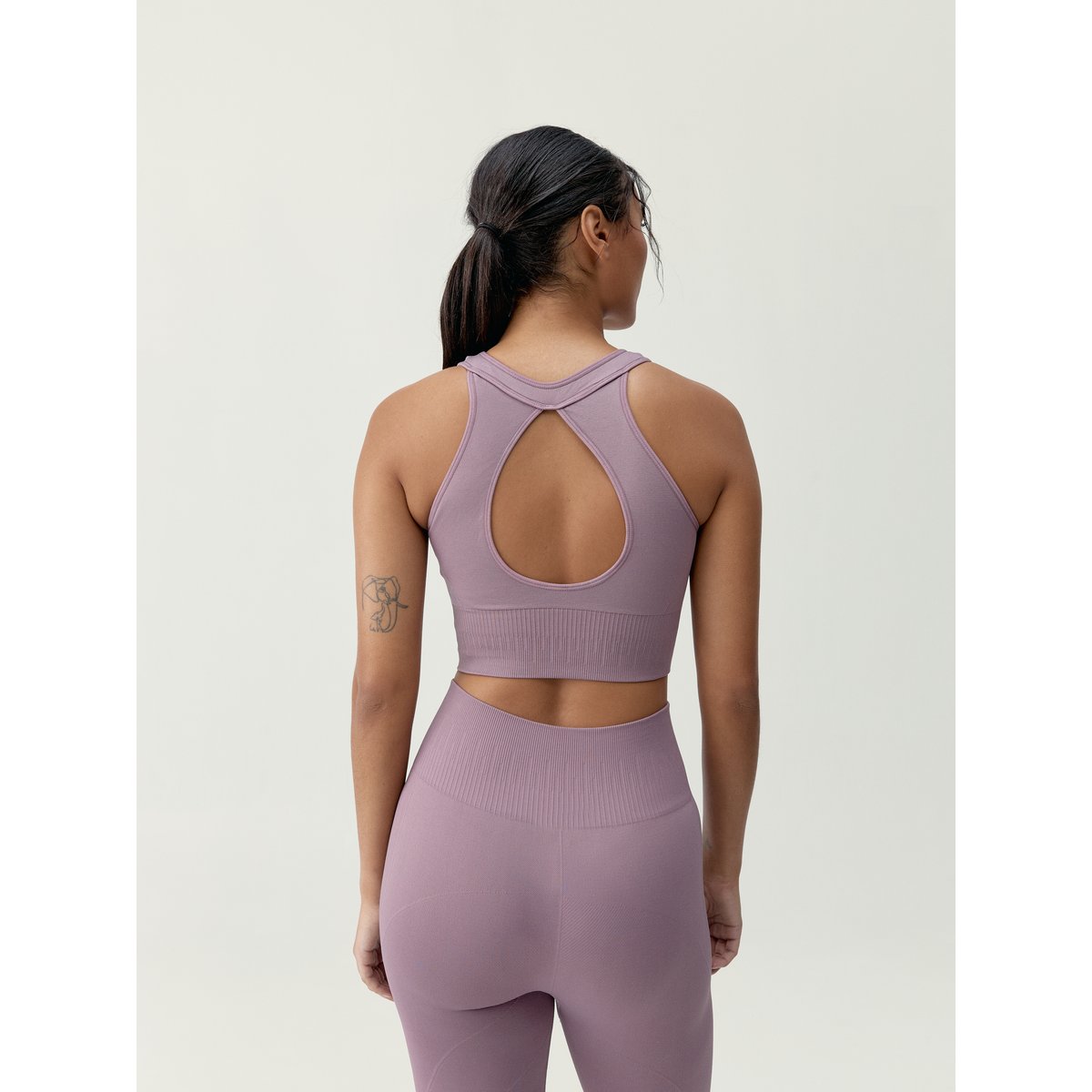 Brassière de sport femme Laia maintien moyen coussinets amovibles rose bois, BORN