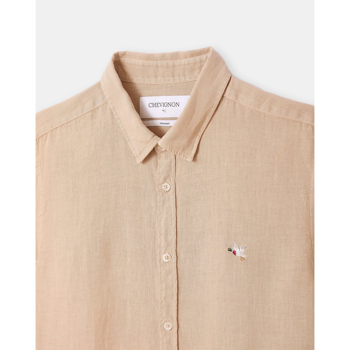 Chemise en lin LINO manches courtes beige, CHEVIGNON