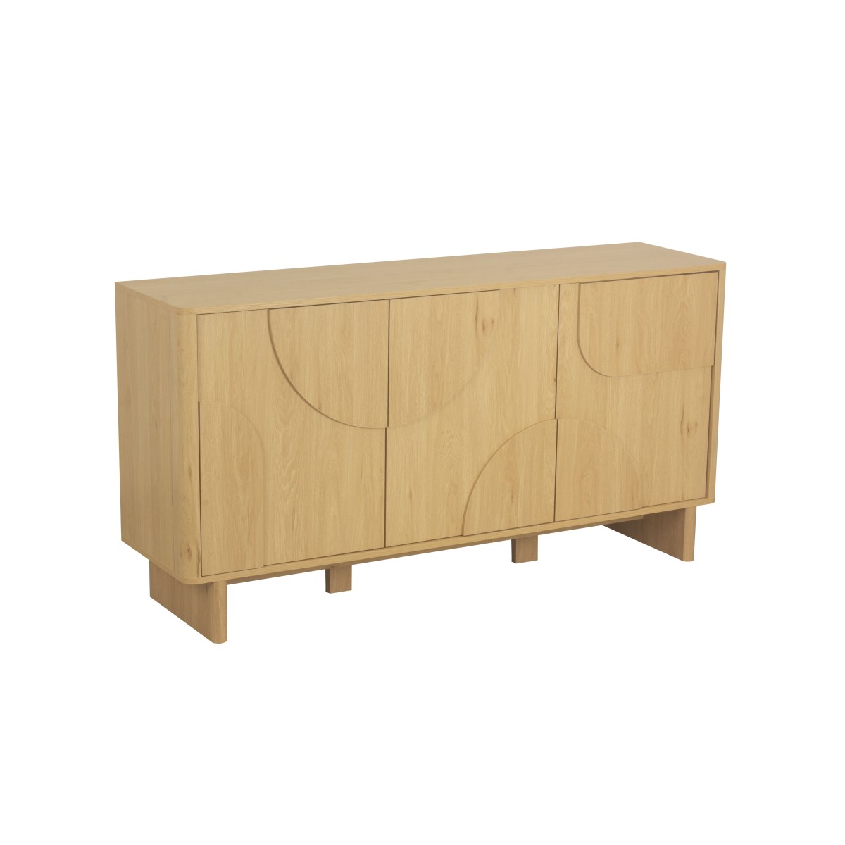 Buffet 3 portes formes arrondies OCTAVE bois clair, CALICOSY