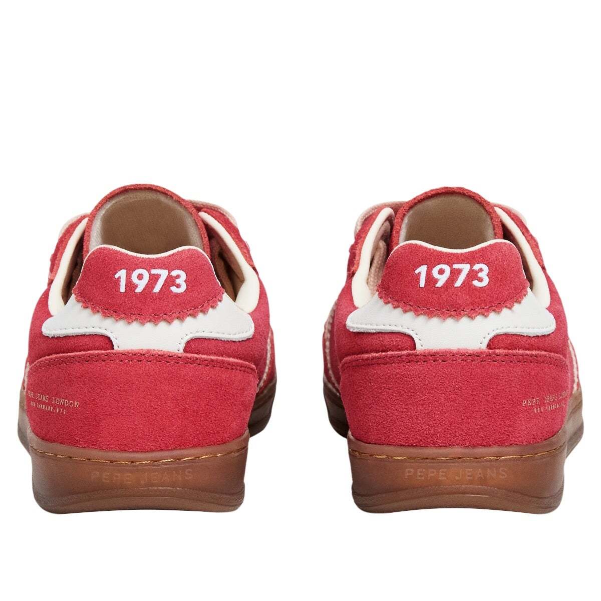 Ball - Baskets Rétro En Daim rouge clair, PEPE JEANS