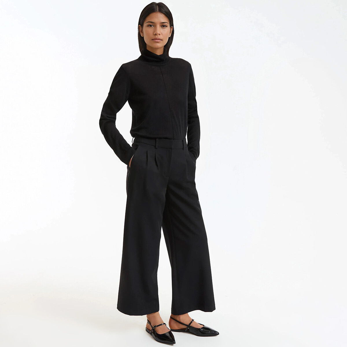 Pantaloni 7/8, larghi con pinces nero , LA REDOUTE COLLECTIONS