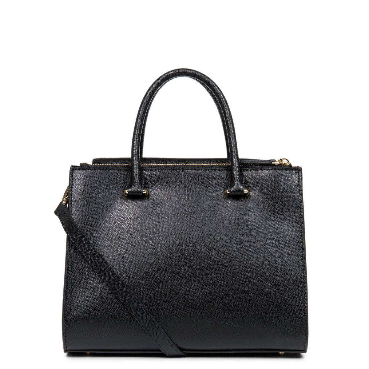 Sac à main SAFFIANO SIGNATURE noir, LANCASTER