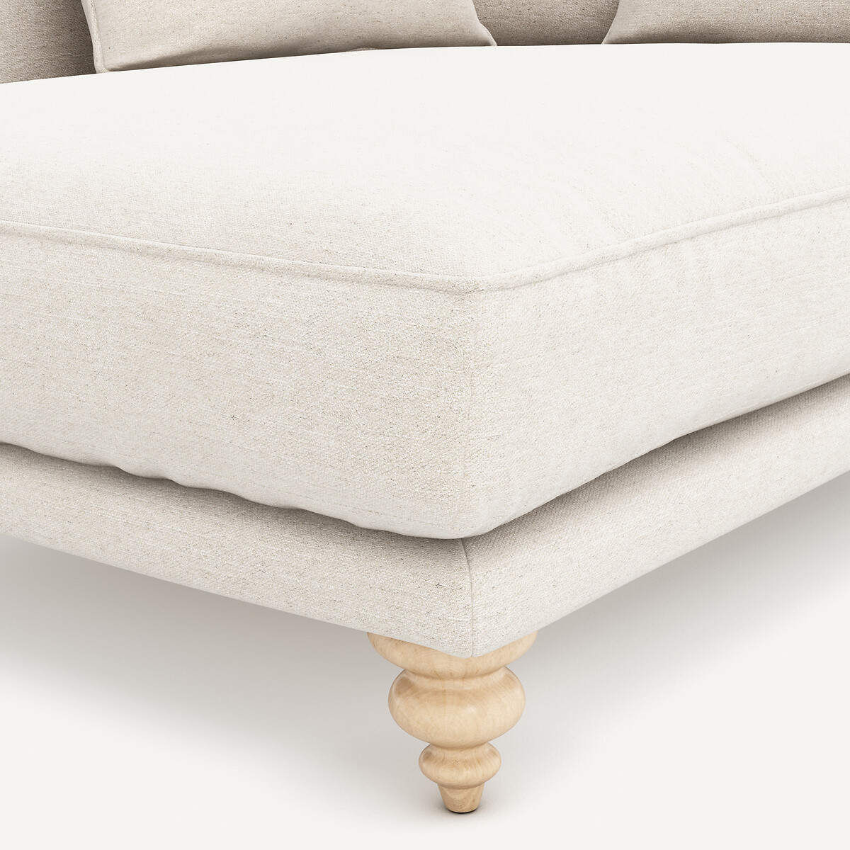 Chaiselongue aus meliertem Stoff, LAZARE elfenbein, AM.PM