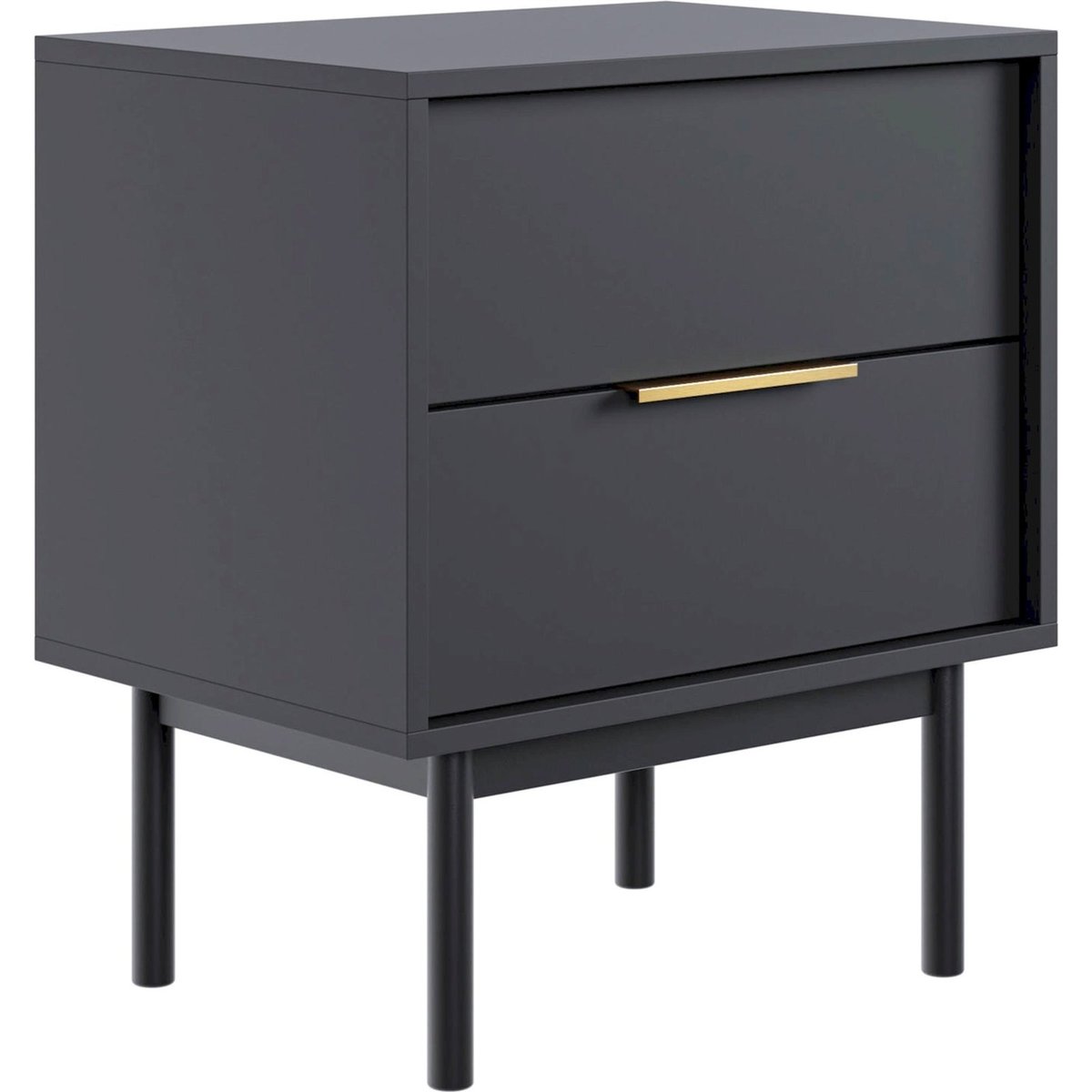 Table de chevet 2 tiroirs collection VIVIARO noir, RECOLLECTION