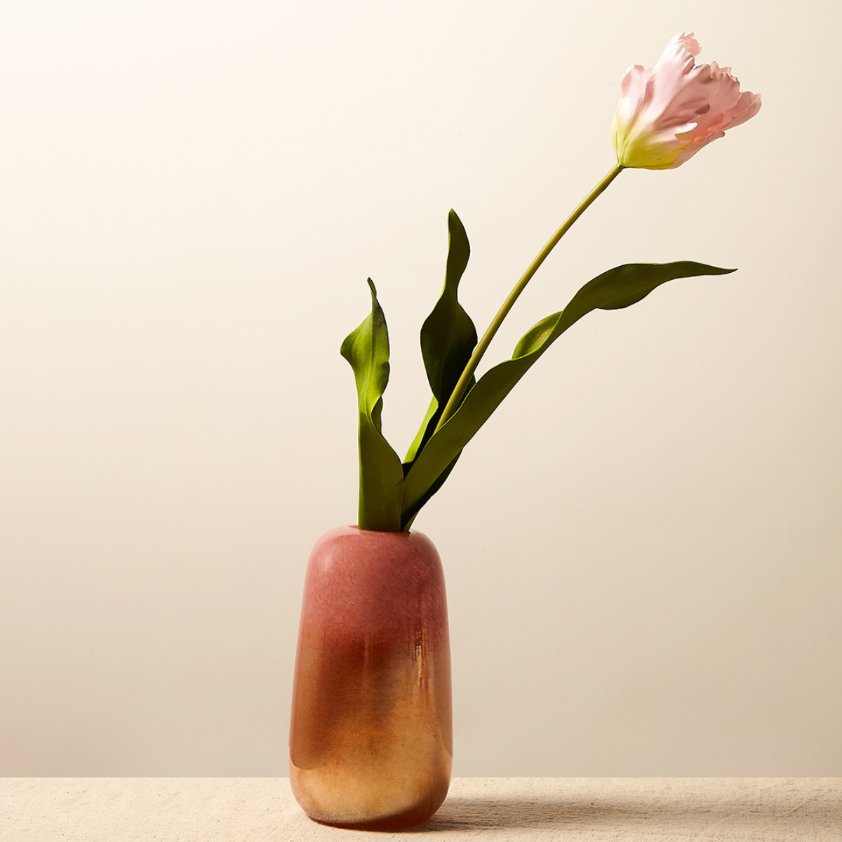 Tige de tulipe perroquet artificielle H63 rose, SIA DECO