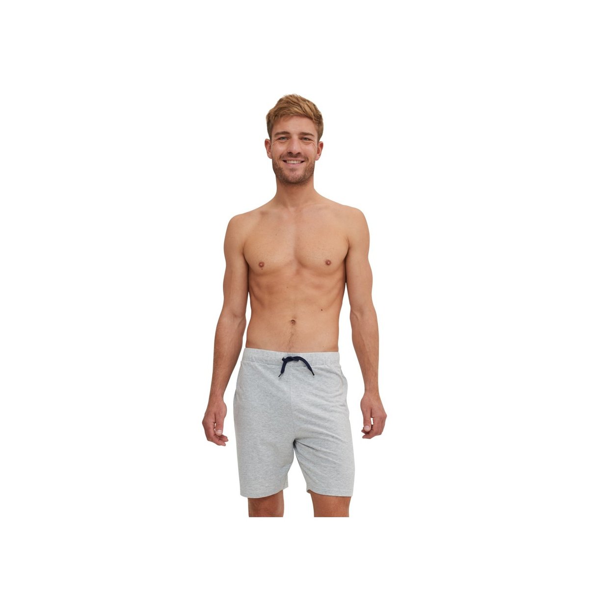 Ensemble Pyjama coton court bleu/gris, SERGE BLANCO