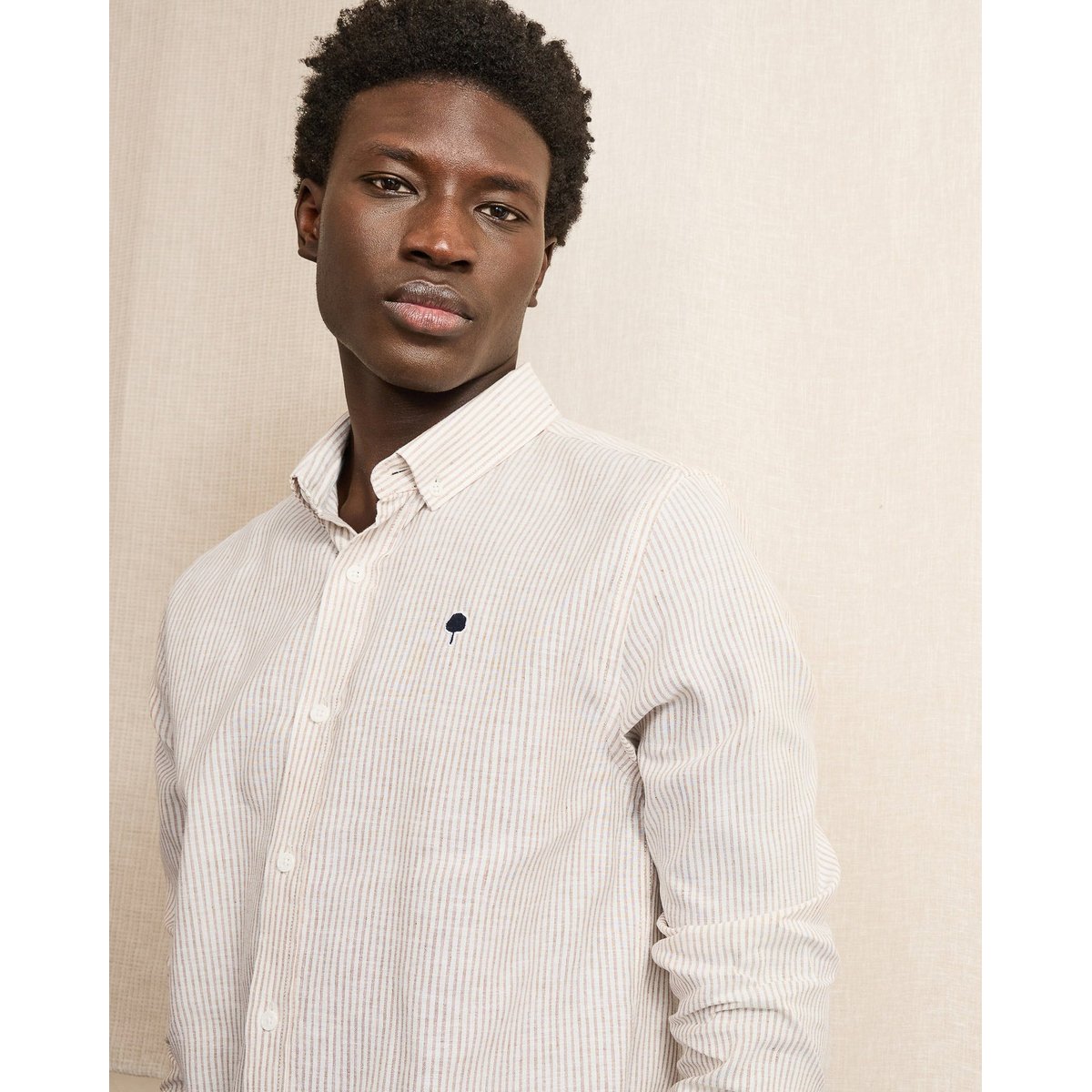 Chemise IVOY crème et beige clair, FAGUO