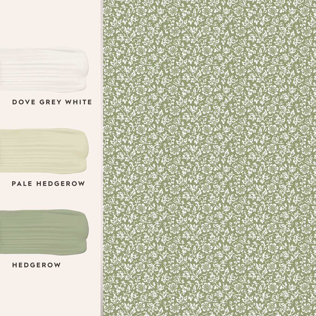 Papier peint Petites fleurs Sweet Alyssum vert, LAURA ASHLEY