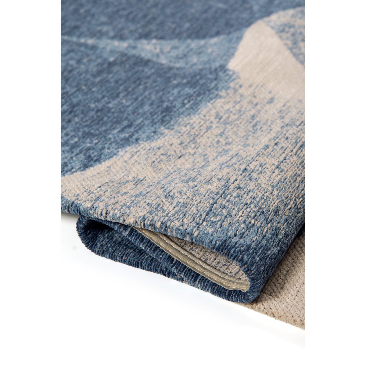 Tapis salon et chambre moderne tissé plat TIRANA bleu, NOVATREND